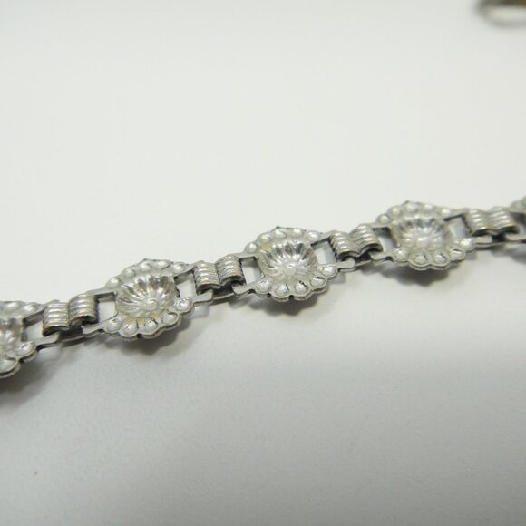 Necklace Blue Faux Turquoise Silver Tone Leaves Choker 16.5" - Picture 8 of 11